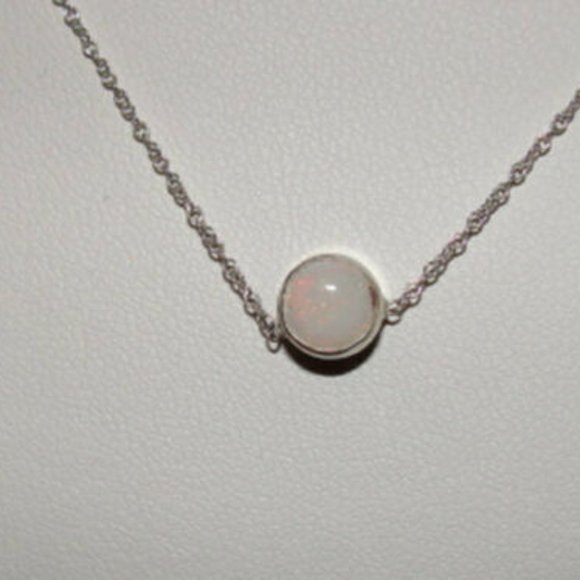 Sterling Silver Opal Astrology Pendant Necklace Oc